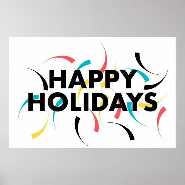 Poster Design moderne et ludique de "Joyeux Vacances" (Devant)