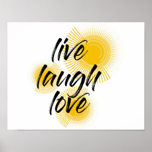 Poster Design moderne, gai, tendance Live Laugh Love