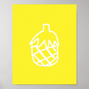 Poster Design moderne simple en ananas jaune
