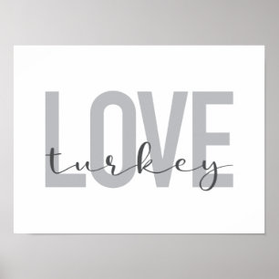 Poster Design moderne, simple, urbain, cool Love Turkey
