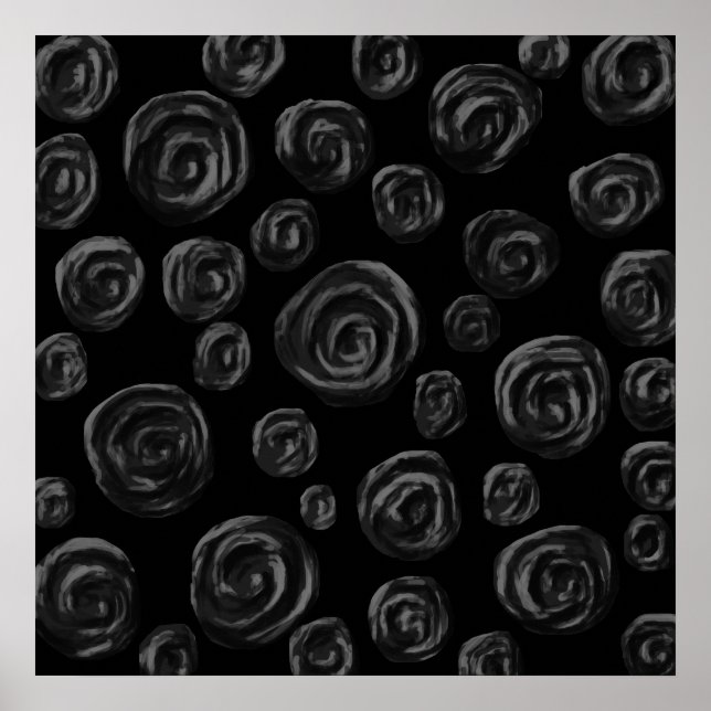 Poster Design Motif Rose noir. (Devant)