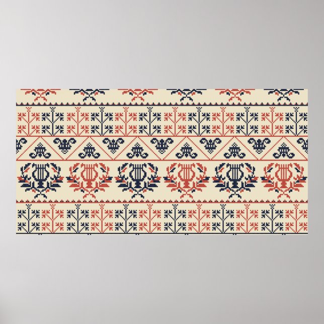 Poster Design motif sans couture avec Palestini tradition (Devant)