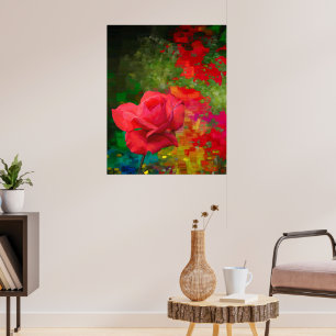 Poster Design Rose de l'ancien monde