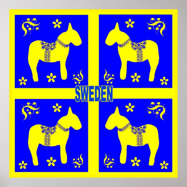 Poster design scandinave, Glad midsommar (Devant)