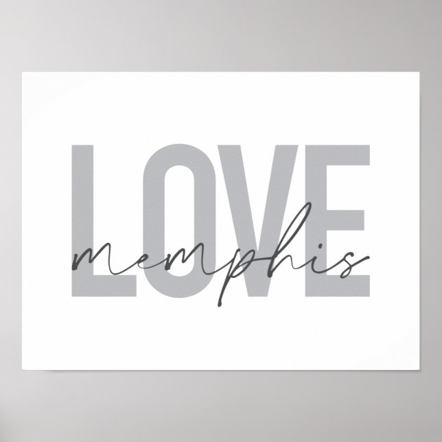 Poster Design simple, moderne, urbain, cool Love Memphis (Devant)