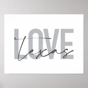 Poster Design simple, moderne, urbain, cool Love Texas