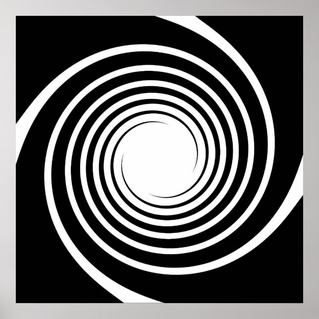 Poster Design spiral noir et blanc. (Devant)