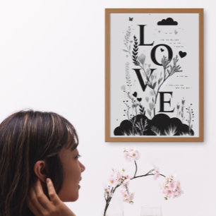 Poster Design tendance Moderne Monochrome Citation amour