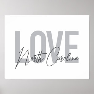 Poster Design urbain simple, moderne, Amour Caroline du N
