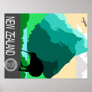 Poster Design vintage néo-zélandais