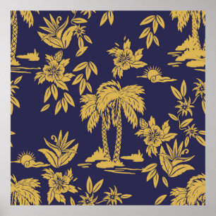 Poster Design vintage sans faille avec Hawaii, trop