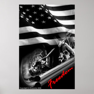 Poster Designs patriotiques - "USA Freedom Motorcycle"