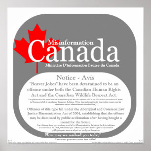 Poster Désinformation Canada - Avis sur les plaisanteries