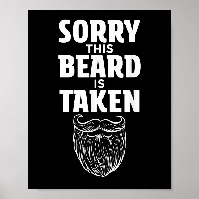 Poster Désolé cette barbe est prise Chemise Valentines Jo (Devant)