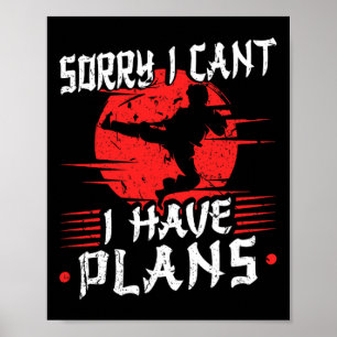 Poster Désolé Je Ne Cant Karate Martial Arts Taekwondo