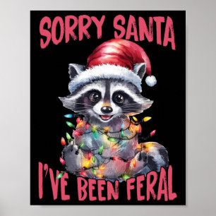 Poster Désolé Santa j'ai été sauvage Mème de raton laveur