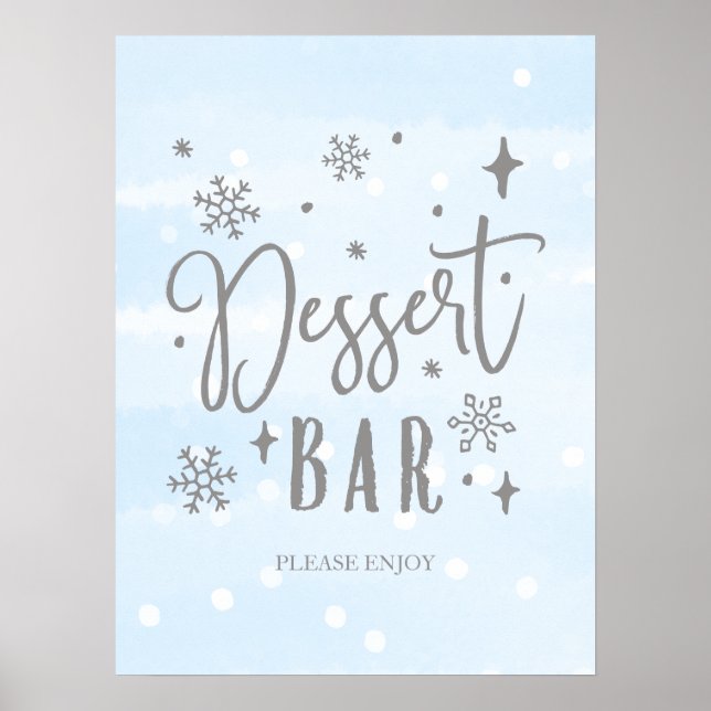 Poster Dessert Bar Baby shower d'hiver Sweets Panneau de  (Devant)