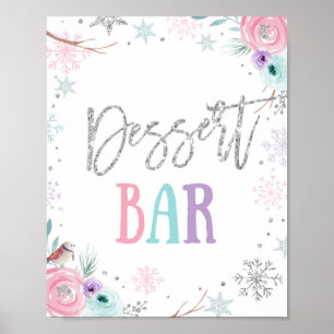Poster Dessert Bar Food Winter Onederland Girl Anniversai