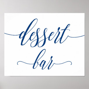 Poster Dessert Bar Mariage Connexion Navy Blue Calligraph
