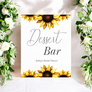 Poster Dessert Bar Sunflower Fête des mariées Mariage
