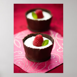 Poster Dessert blanc de mousse de chocolat