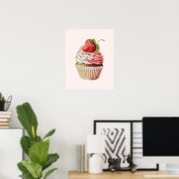 Dessert sucré à la fraise Cupcake
