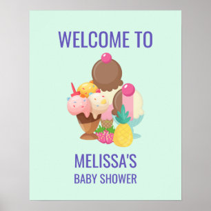 Poster Desserts de crème glacée Bienvenue