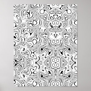 Poster Dessin à colorier avec motif abstrait tourbillonna
