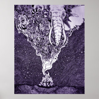 Poster dessin à encre noir et blanc