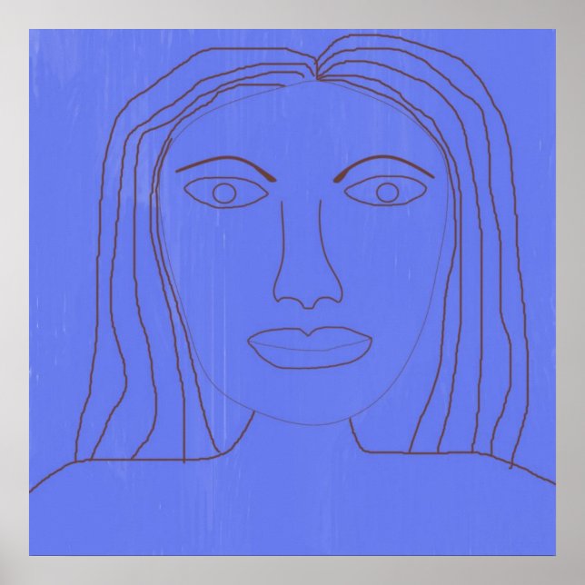 Poster dessin abstrait fille (Devant)