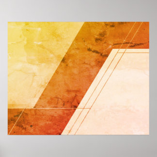 Poster Dessin abstrait sur marron+beige sur mur de style