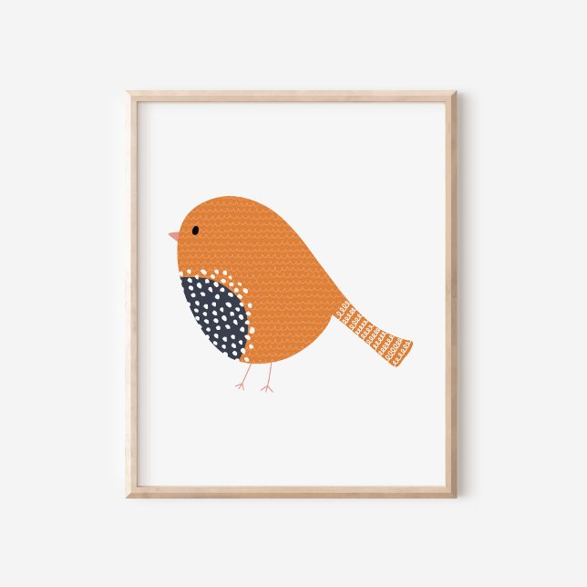Poster Dessin Adorable d'un Canari à la Main (Créateur téléchargé)