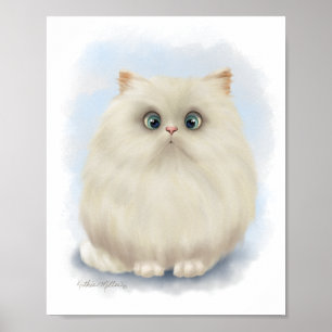Poster Dessin animé de chat persan