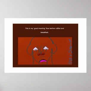 Poster Dessin animé de chien au visage de clown