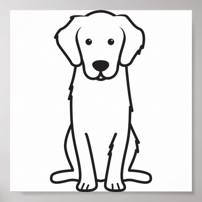 Poster Dessin animé de Golden Retriever (Devant)