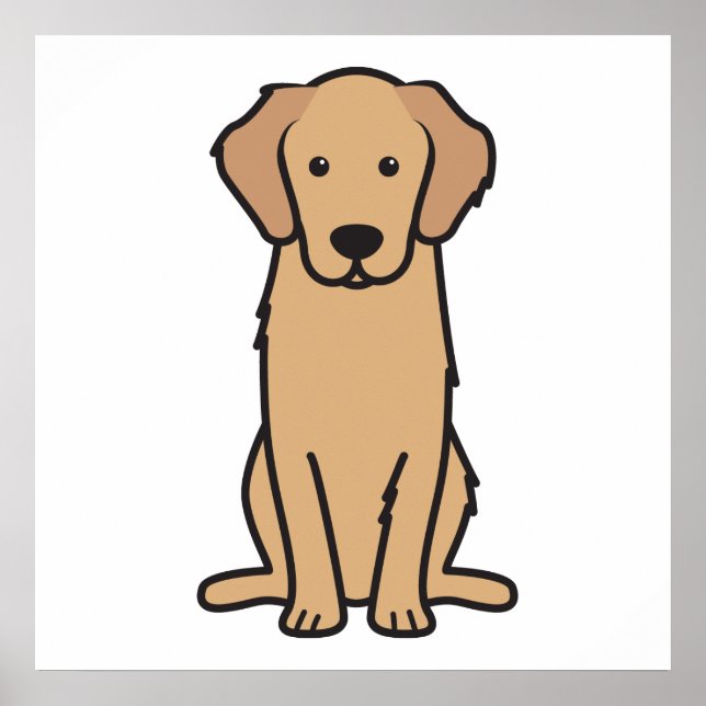 Poster Dessin animé de Golden Retriever (Devant)