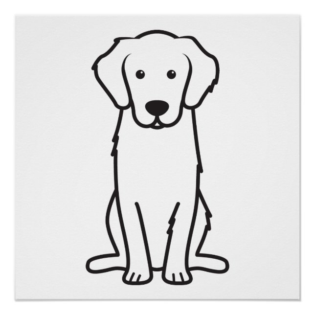 Poster Dessin animé de Golden Retriever (Devant)