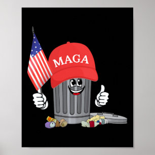 Poster Dessin animé de la mégagare drôle de Trump Ameri