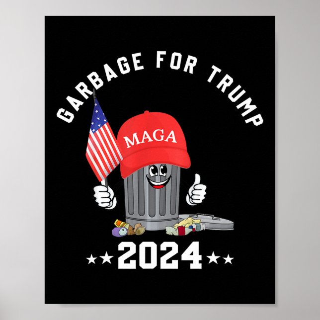 Poster Dessin animé de la mégagarge de Trump drôle Ameri (Devant)