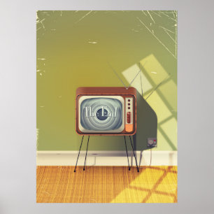 Poster Dessin animé de la télévision vintage