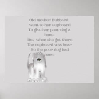 Poster Dessin animé de la vieille mère Hubbard amusant en