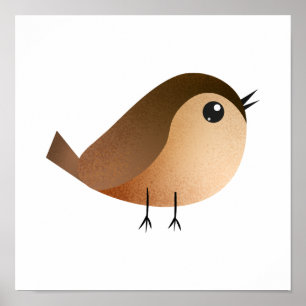 Poster Dessin animé de moineau
