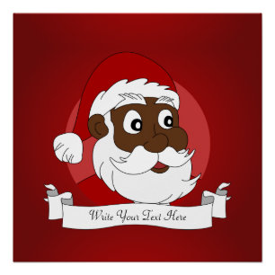 Poster Dessin animé de Père Noël noir