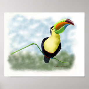 Poster Dessin animé de Toucan heureux