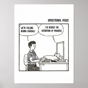 Poster Dessin animé d'entreprise humour de bureau Chat dr