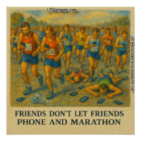 Dessin animé drôle de marathon – Les amis n'abando