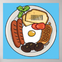 dessin animé du petit-déjeuner anglais