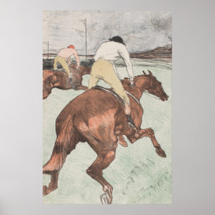 Poster Dessin artistique d'esquisse de course de chevaux