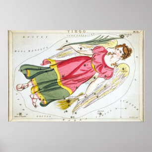 Poster Dessin astrologique de la Vierge