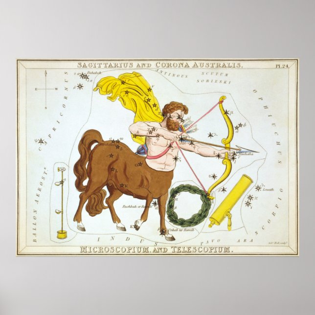 Poster Dessin astrologique Sagittaire (Devant)